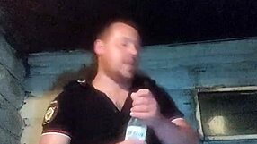 Full video of a rough policeman’s anal encounter with vodka bottle