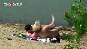 Naughty Teen 18+ PAWG Spotted Riding Her Boyfriend Hard on Beach