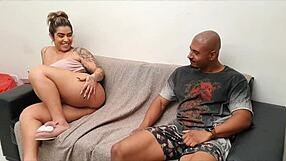 Blonde woman interacts with husband's friend during work hours