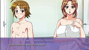 my neighbor getting a handjob from my sexy wife in this hentai game