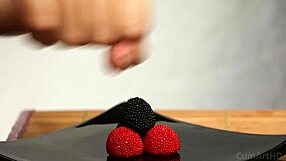 I tried a CFNM handjob with cum on candy berries today