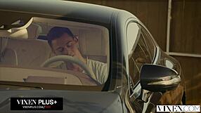 sexy blonde gets bent over for blowjob and cowgirl creampie by step brother outdoors