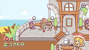 3D hentai game featuring kinky waitress with monster cock