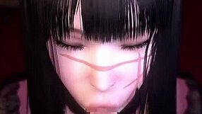 Chainsaw man in 3D cartoon bondage