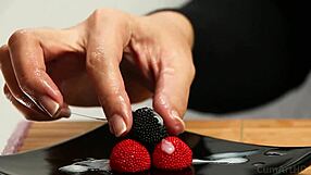 I tried a CFNM handjob with cum on candy berries today