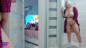 Stepdaughter Spies on Stepdad with Big Tits Part 2