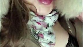 Chubby girl's solo session in a taxicab, pantyhose and all