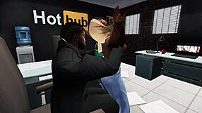 Second Life Black Security Guard Fucks Asian Muslim Woman with Monster Cock!