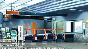 how does the stalker pass the train in this kinky 3d hentai?