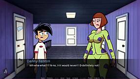 Danny Phantom Amity Park díl 24 ukazuje Maddie divokou v kresleným cowgirl sexu