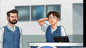 Summertime Saga manager’s daughter sneaks a quick blowjob behind work desk