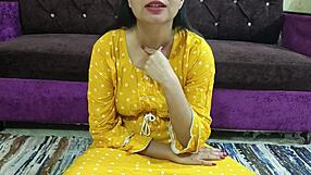 Beautiful Indian bhabi gives dirty talk to devar before pussy fucking