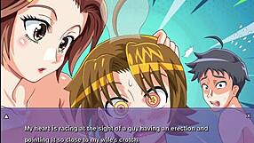 my neighbor getting a handjob from my sexy wife in this hentai game