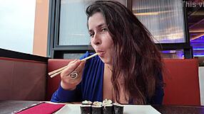 Stepson FEEDS stepmom big TITS