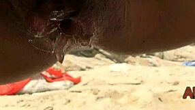 Man, public sex on the beach with a stranger, creampie and facial cumshot!
