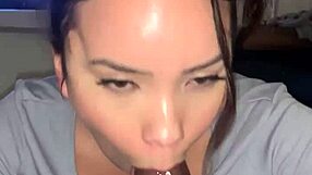 fucking the japanese blogger's hair and cumming on ass