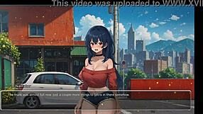 girlfriend exposes perfect ass in hentai game street