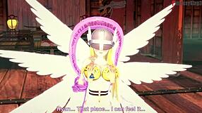 Angelwomon evolves to get fucked in pov! digimon fantasy hentai