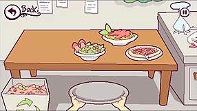 3D hentai game featuring kinky waitress with monster cock