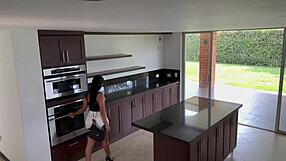 fucking real estate client secretly while fiance sees the kitchen