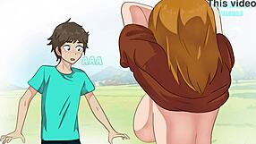 Minecraft Peasant Flashes Boobs To Steve In Hentai Cartoon Parody