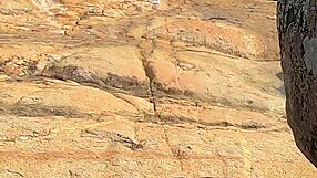 Beautiful Young Girl Watched Having Doggystyle Sex On Beach Rocks Interrupted By Third!