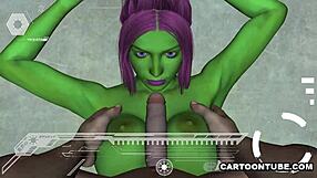 3d alien has her tits and pussy fucked hard from pov