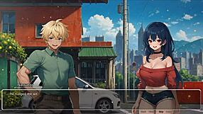 girlfriend exposes perfect ass in hentai game street