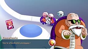 Sakura’s big boobs are revealed by Master Roshi in Kame Paradise 2