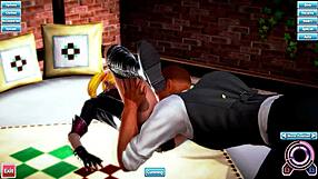 Blonde Anime Girl Receives Blowjob and Doggystyle Sex with Cumshot