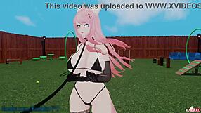 fat mature catgirl in cute outfit gets trained by master with cock, moaning and squirting in bukkake bdsm lesbian session