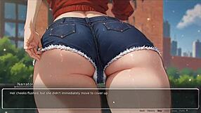 girlfriend exposes perfect ass in hentai game street