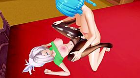 3d hentai futa with big tits reaches intense orgasm