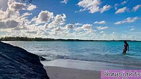 Vacation beach blowjob turns into hotel sex with cougar Shay Sights