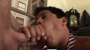 Gayroom AJ Receives Blowjob And Facial From Mature Guy