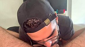 Detailed View of Big White Monster Cock Cumming in Gay Mouth