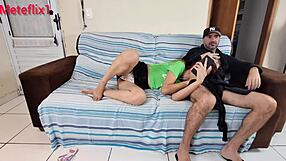 Stepsister distracted as dick enters her mouth