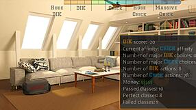 Explore the chick route in Being a DIK with big ass action.