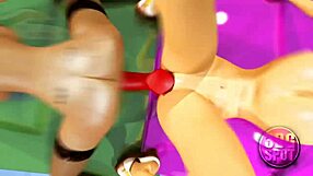 Two Busty Lesbians Try Double Dildo in Public Store