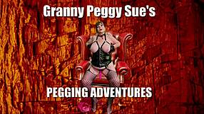 Granny Peggy Sue pegs and sucks cock with cum swallowing skills!