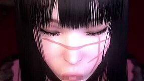 Chainsaw man in 3D cartoon bondage