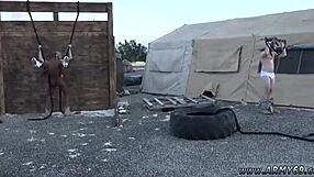 Young army hunks get steamy gay blowjob action