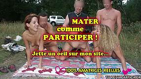 Young french teens initiate gangbang on roadside