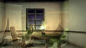 anime heroine ingrid in episode 2 plays with huge tits in cartoon game