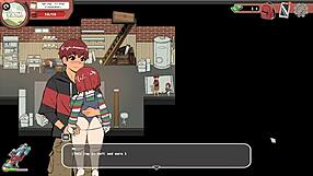 Nerdy Girl Gives Public Handjob In Library During Taboo Hentai Game!