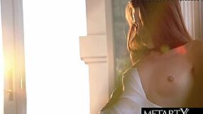 Naked Brunette Fingers Pussy Bent Over