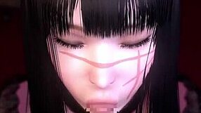 Chainsaw man in 3D cartoon bondage