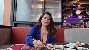 Stepson FEEDS stepmom big TITS