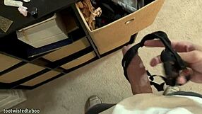 stepmom wears cum-soaked panties after stepsis made me spill on them