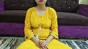 Beautiful Indian bhabi gives dirty talk to devar before pussy fucking